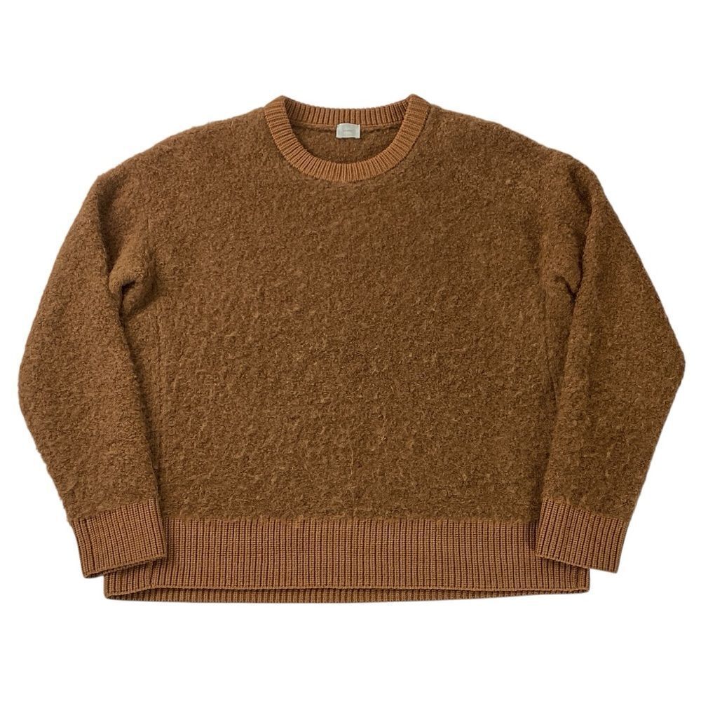 CT Plage Alpaca Crewneck Sweater Chestnut Brown Knit Cozy Luxury Scandi Size 38